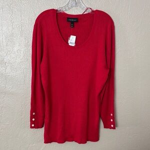 Lane Bryant Women’s Plus Size Ribbed Red Sweater 2X 18/20